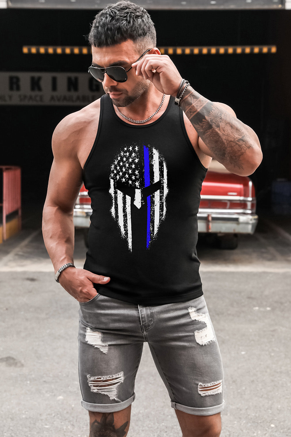 Robotic Bear Print Loose Drop Shoulder Men's T-shirt