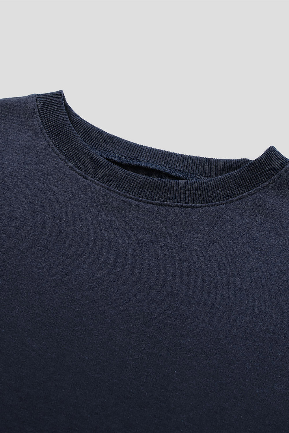 Dark Blue Oversized Solid Drop Shoulder Sweatshirt