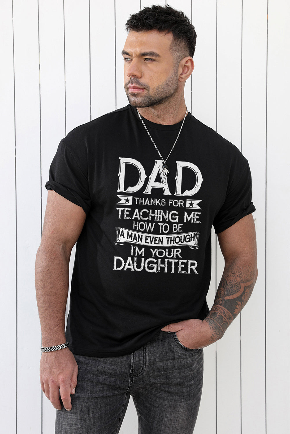 CRAYONS Letter Print O-neck Short Sleeve Men's T Shirt