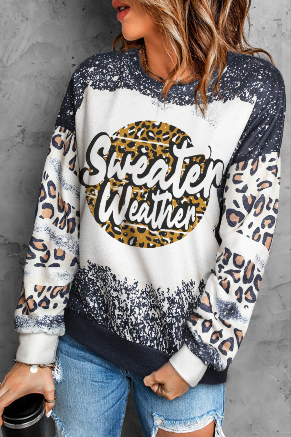 GAME DAY Leopard Rugby Print Graphic Sweatshirt