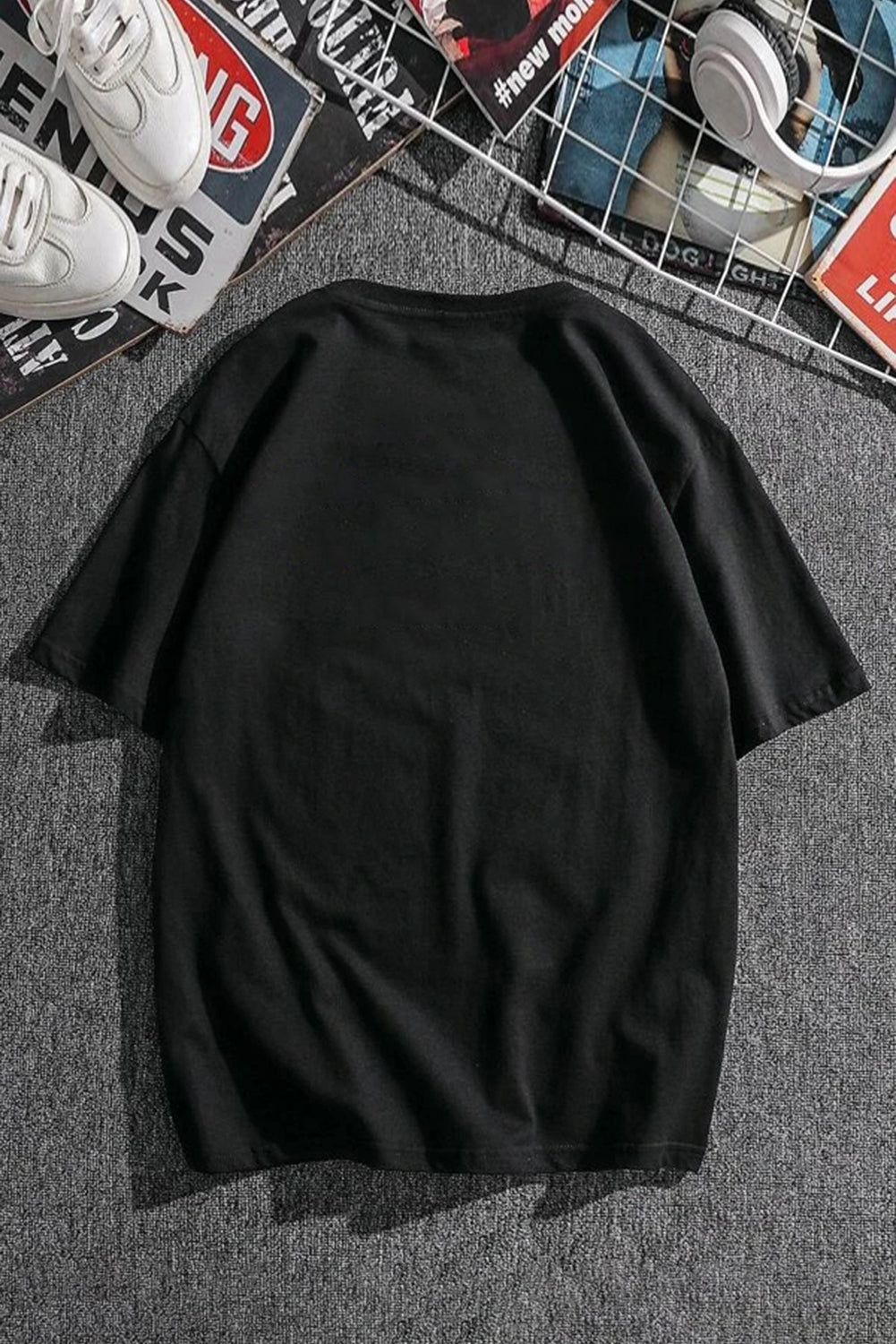 Robotic Bear Print Loose Drop Shoulder Men's T-shirt