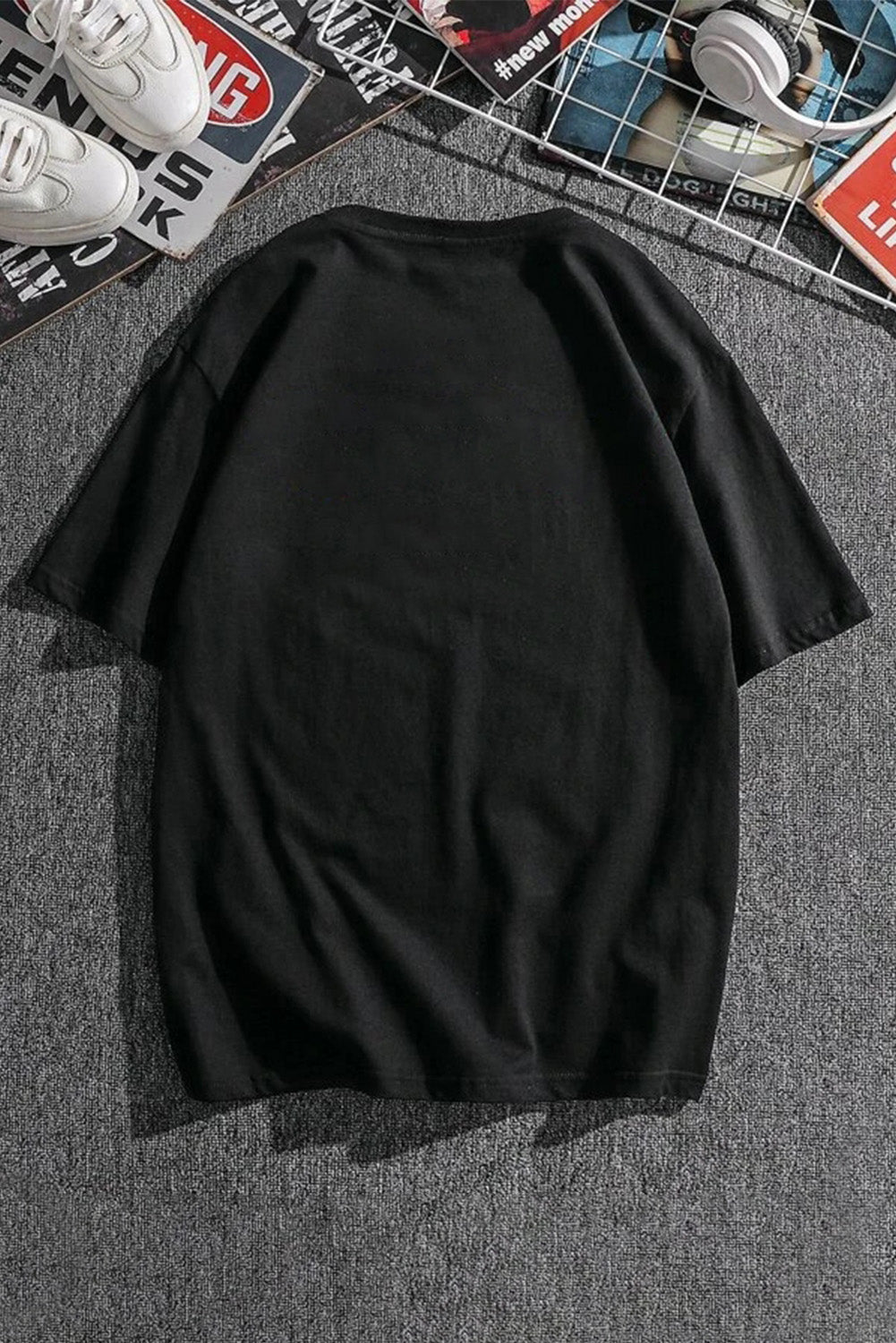Robotic Bear Print Loose Drop Shoulder Men's T-shirt