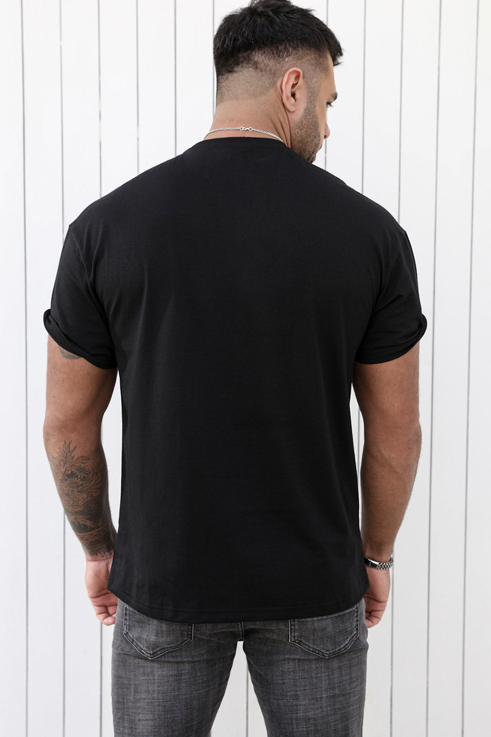 CRAYONS Letter Print O-neck Short Sleeve Men's T Shirt