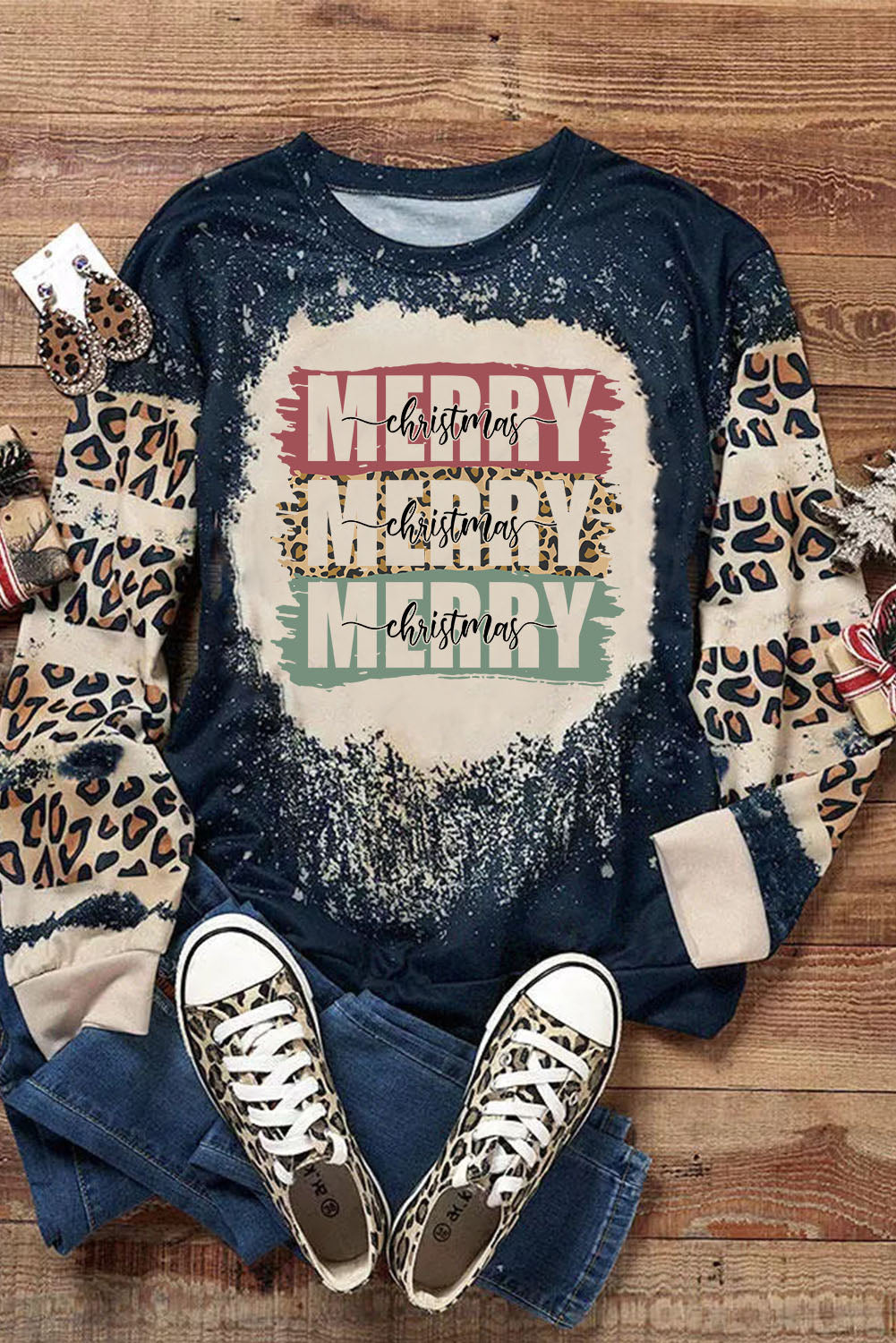 GAME DAY Leopard Rugby Print Graphic Sweatshirt