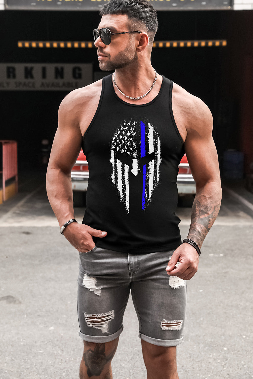 Robotic Bear Print Loose Drop Shoulder Men's T-shirt
