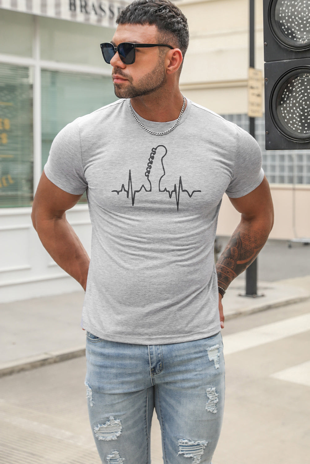 Best Friends Wine Bottle Graphic Print Short Sleeve Men's T Shirt
