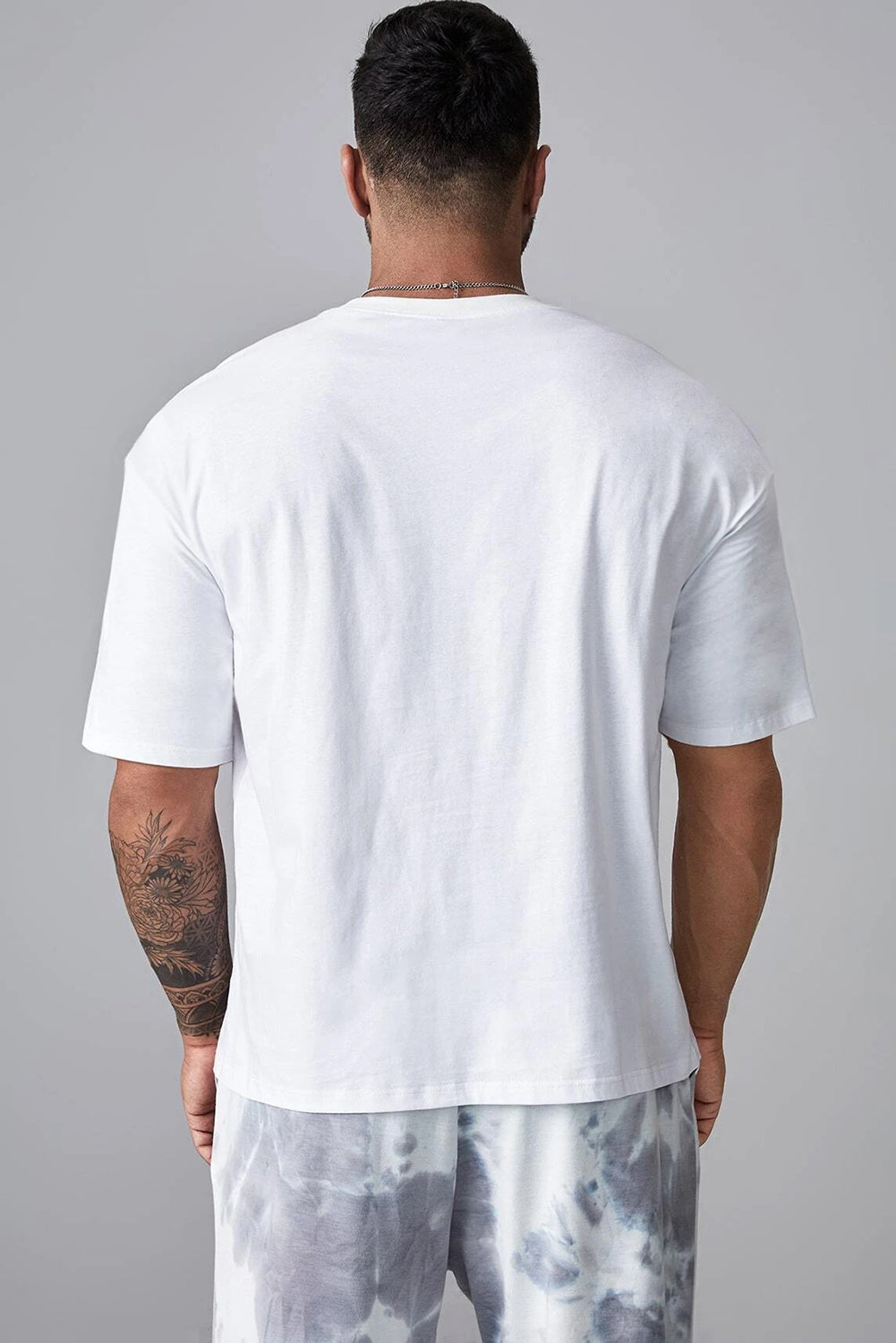 Robotic Bear Print Loose Drop Shoulder Men's T-shirt