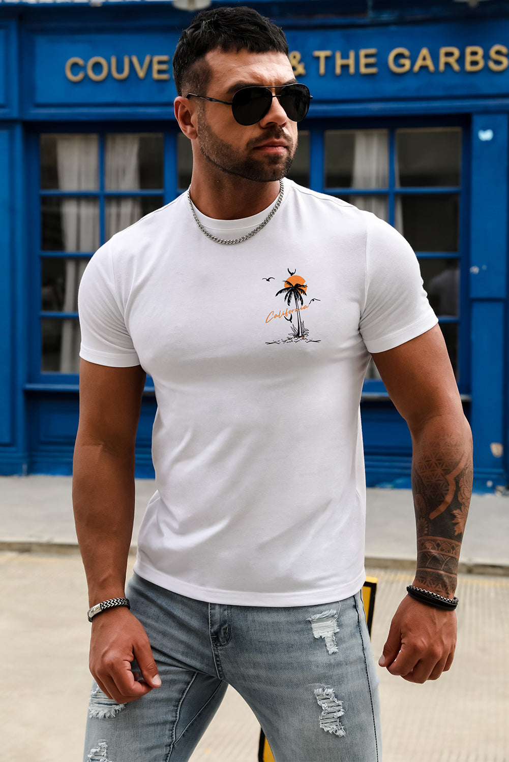 Best Friends Wine Bottle Graphic Print Short Sleeve Men's T Shirt