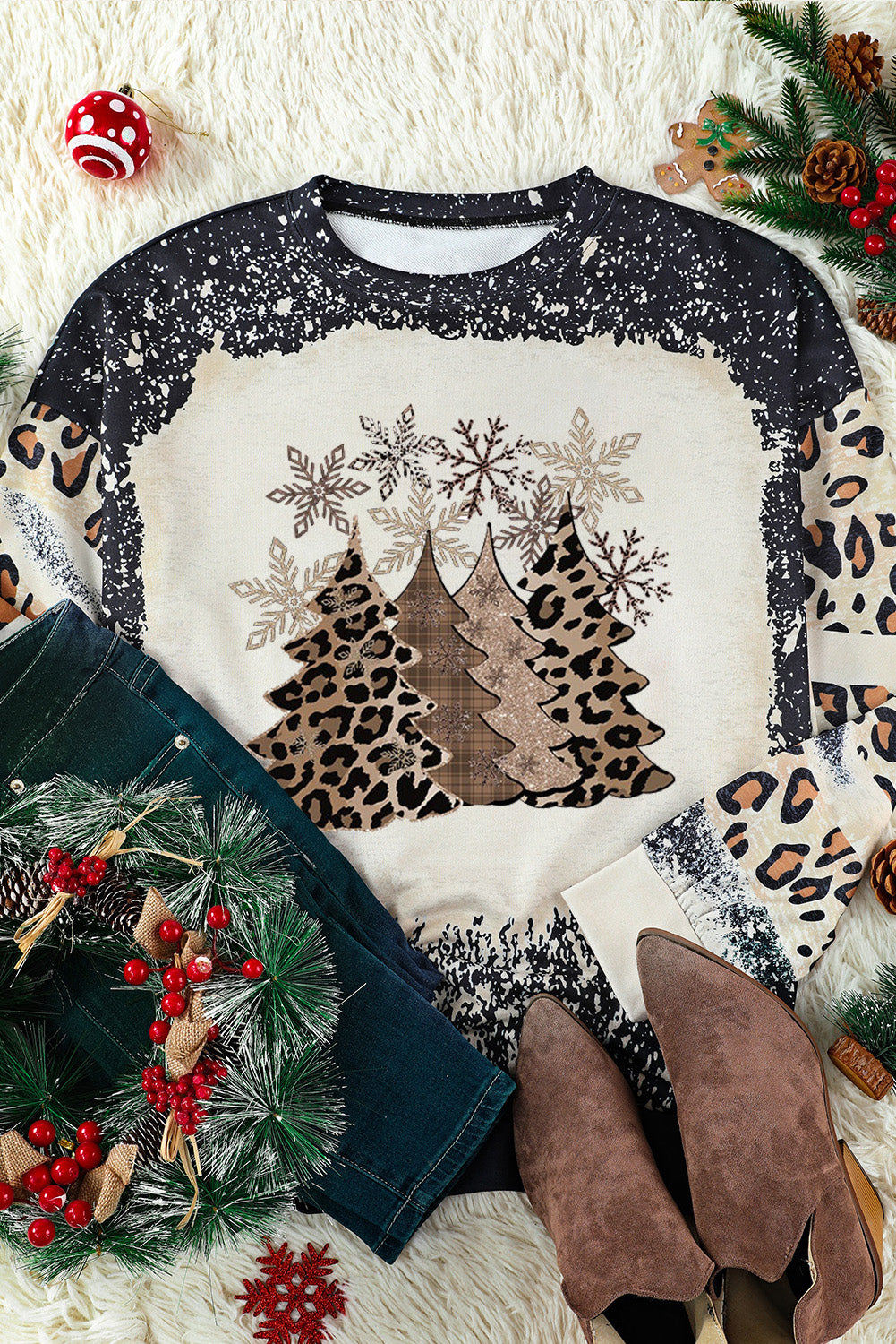 GAME DAY Leopard Rugby Print Graphic Sweatshirt