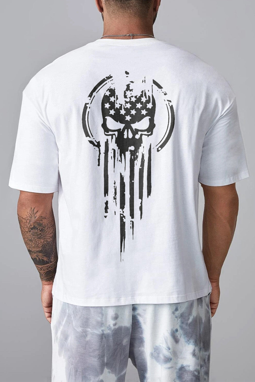 Robotic Bear Print Loose Drop Shoulder Men's T-shirt