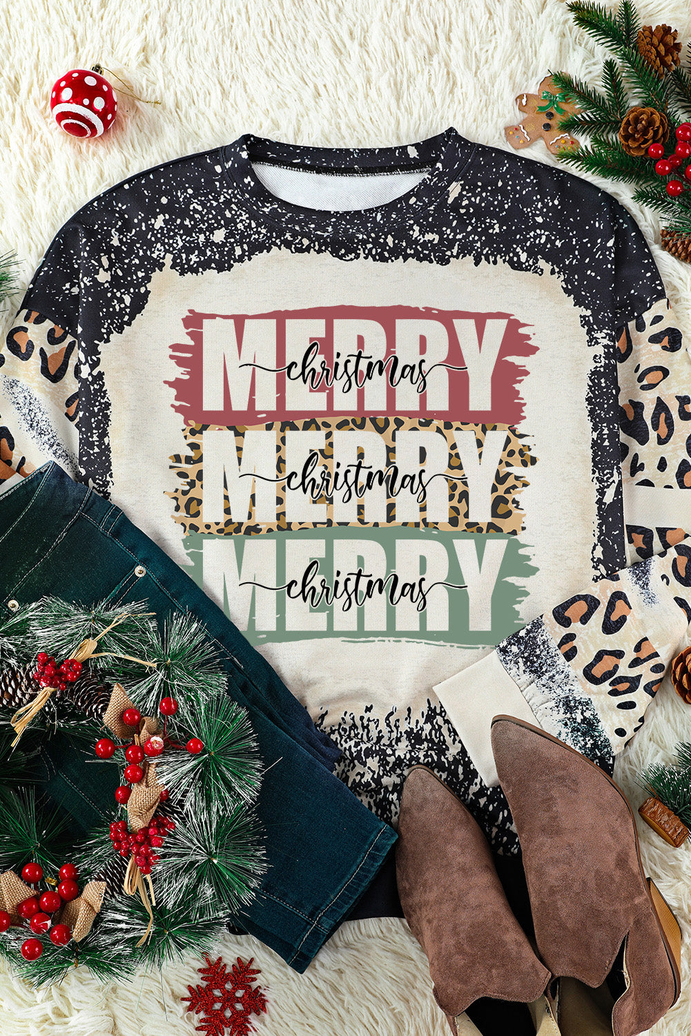 GAME DAY Leopard Rugby Print Graphic Sweatshirt