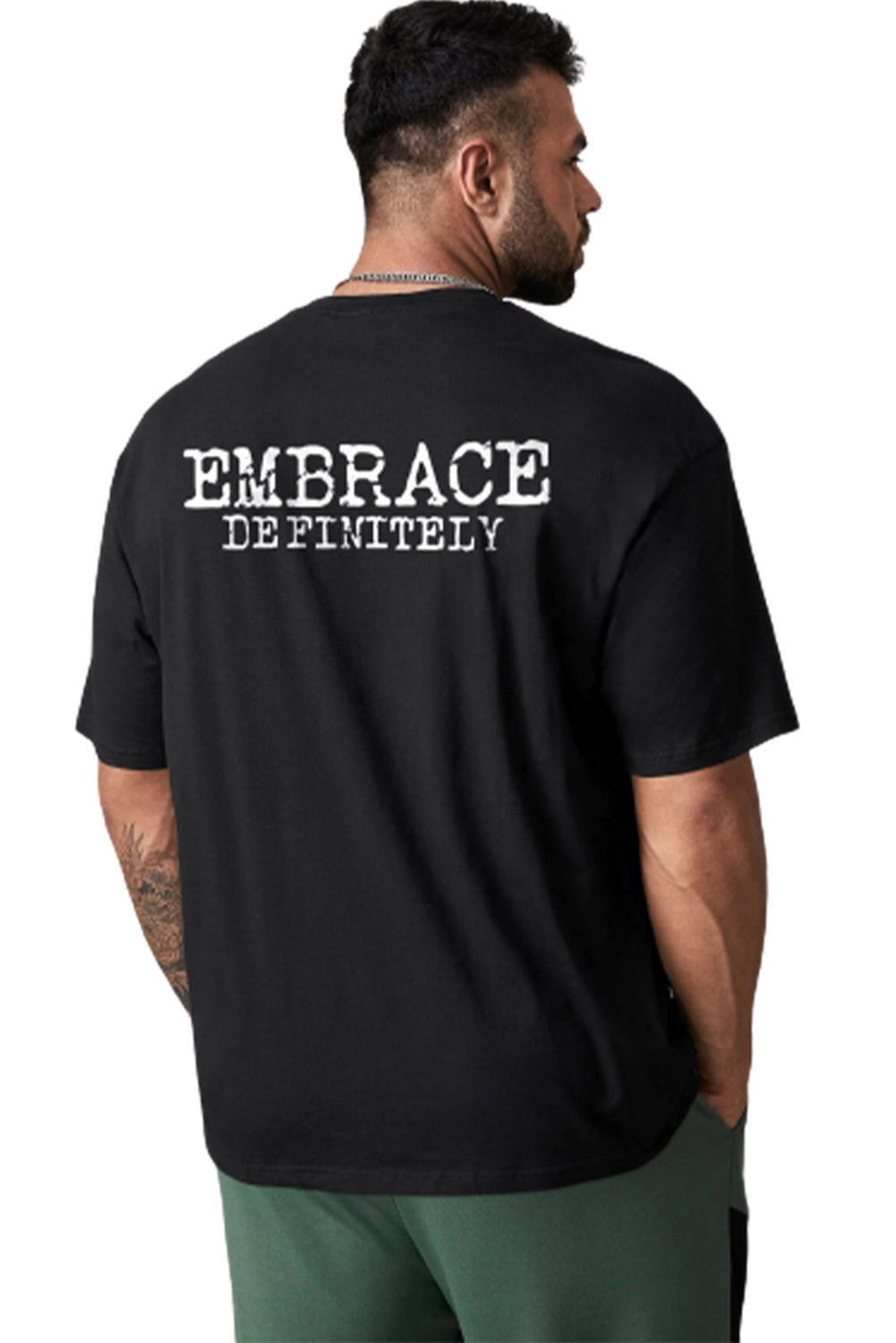 DO IT Letter Print O Neck Men's Oversized Tee