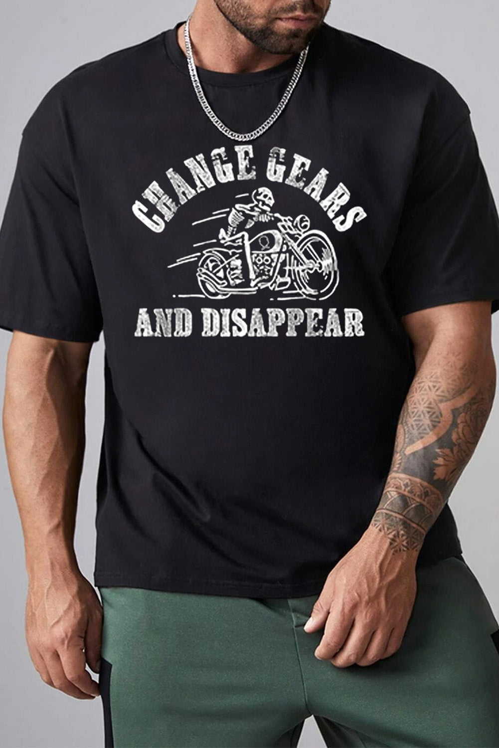 Robotic Bear Print Loose Drop Shoulder Men's T-shirt