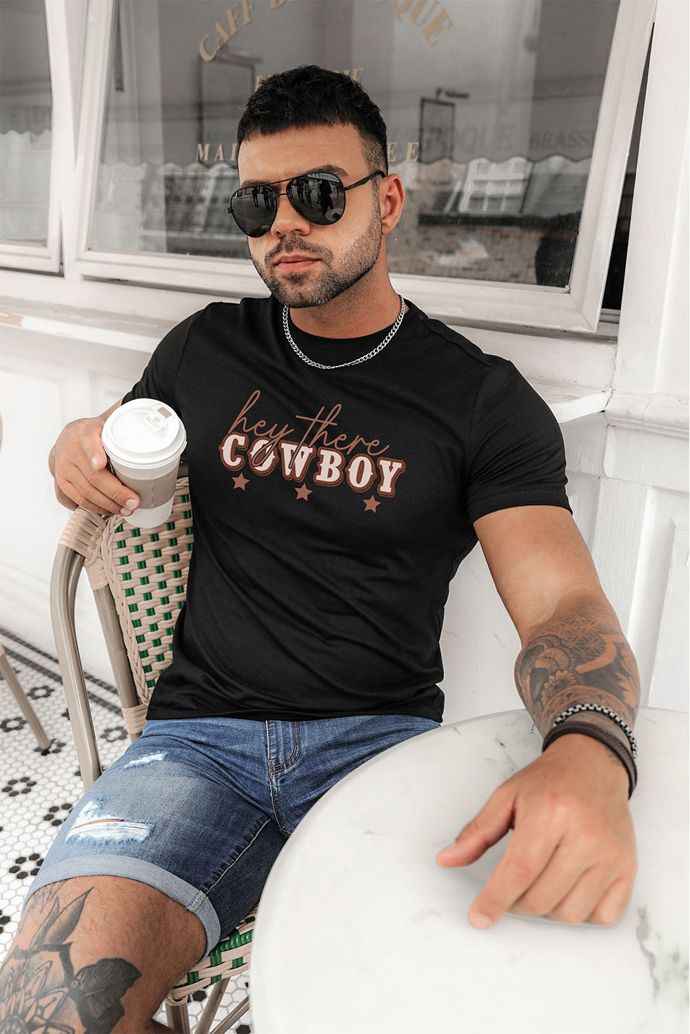 Crew Neck Slogan Letter Print Men's Graphic Tee