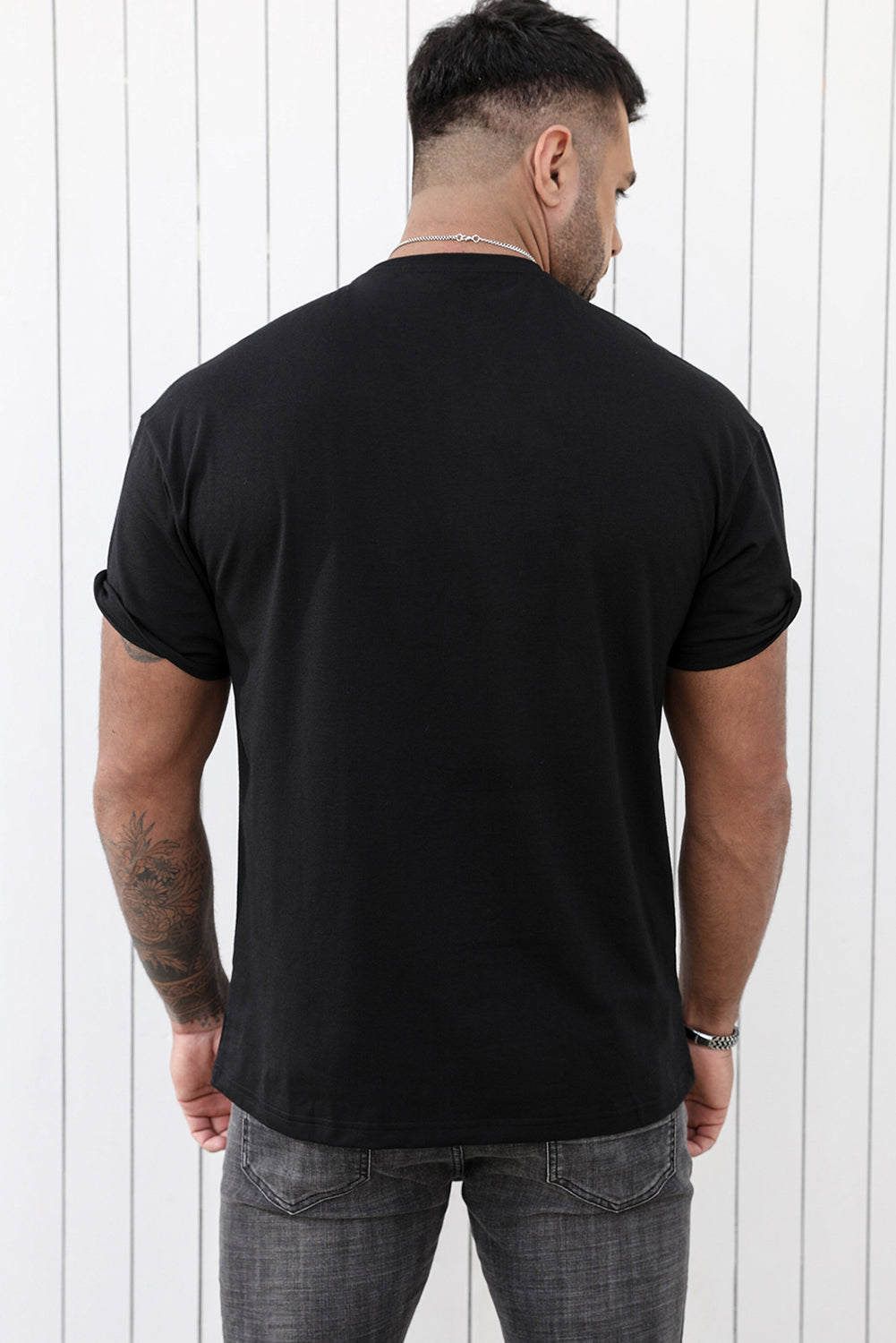 CRAYONS Letter Print O-neck Short Sleeve Men's T Shirt