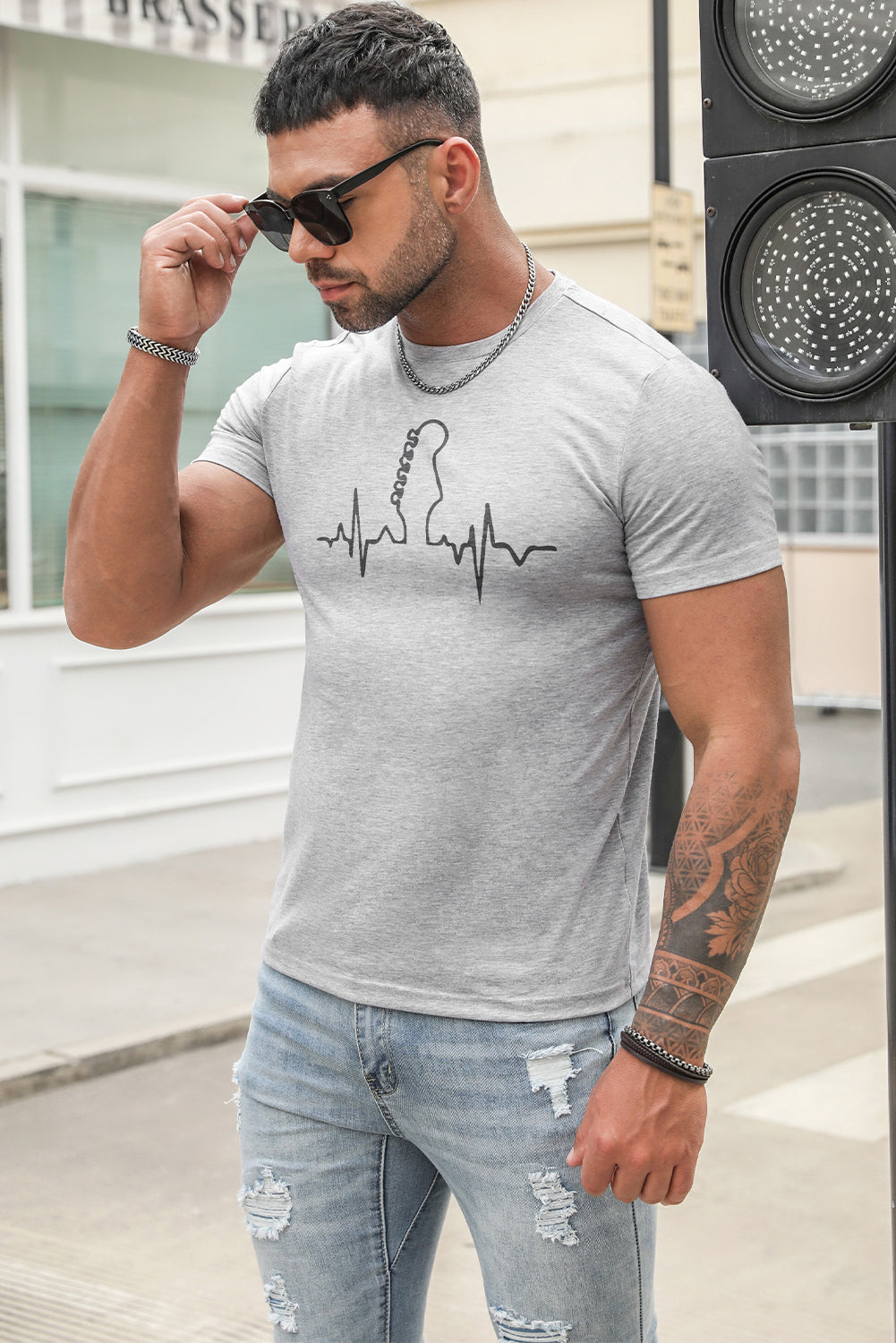 Best Friends Wine Bottle Graphic Print Short Sleeve Men's T Shirt