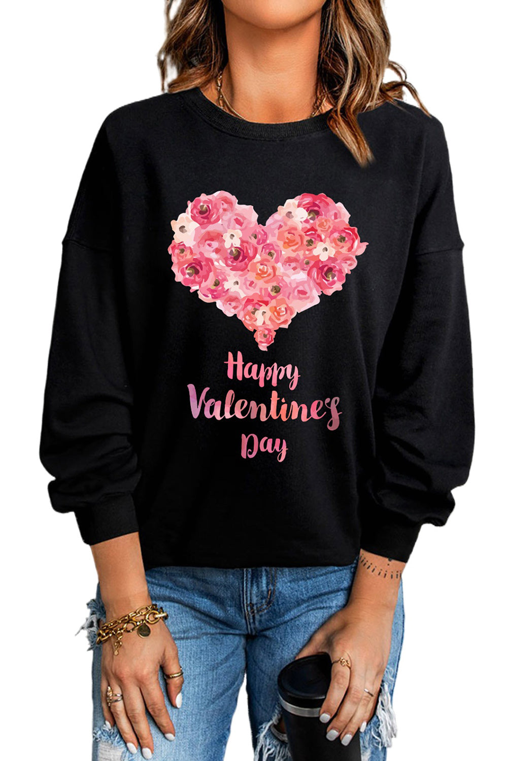 Dark Blue Oversized Solid Drop Shoulder Sweatshirt