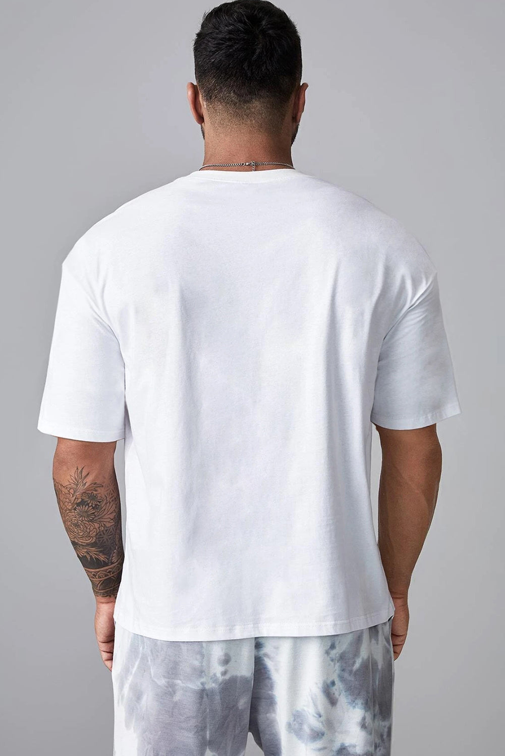 Robotic Bear Print Loose Drop Shoulder Men's T-shirt