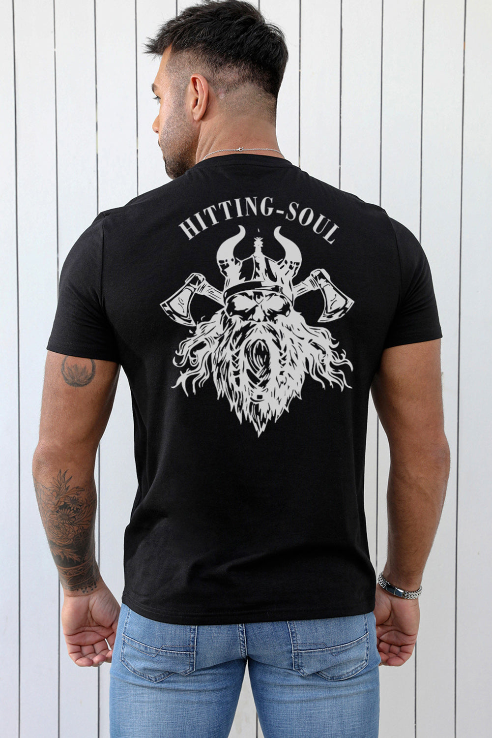 Crew Neck Slogan Letter Print Men's Graphic Tee