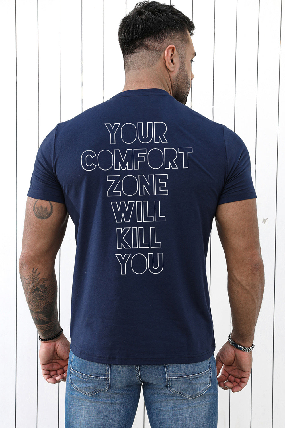 Crew Neck Slogan Letter Print Men's Graphic Tee