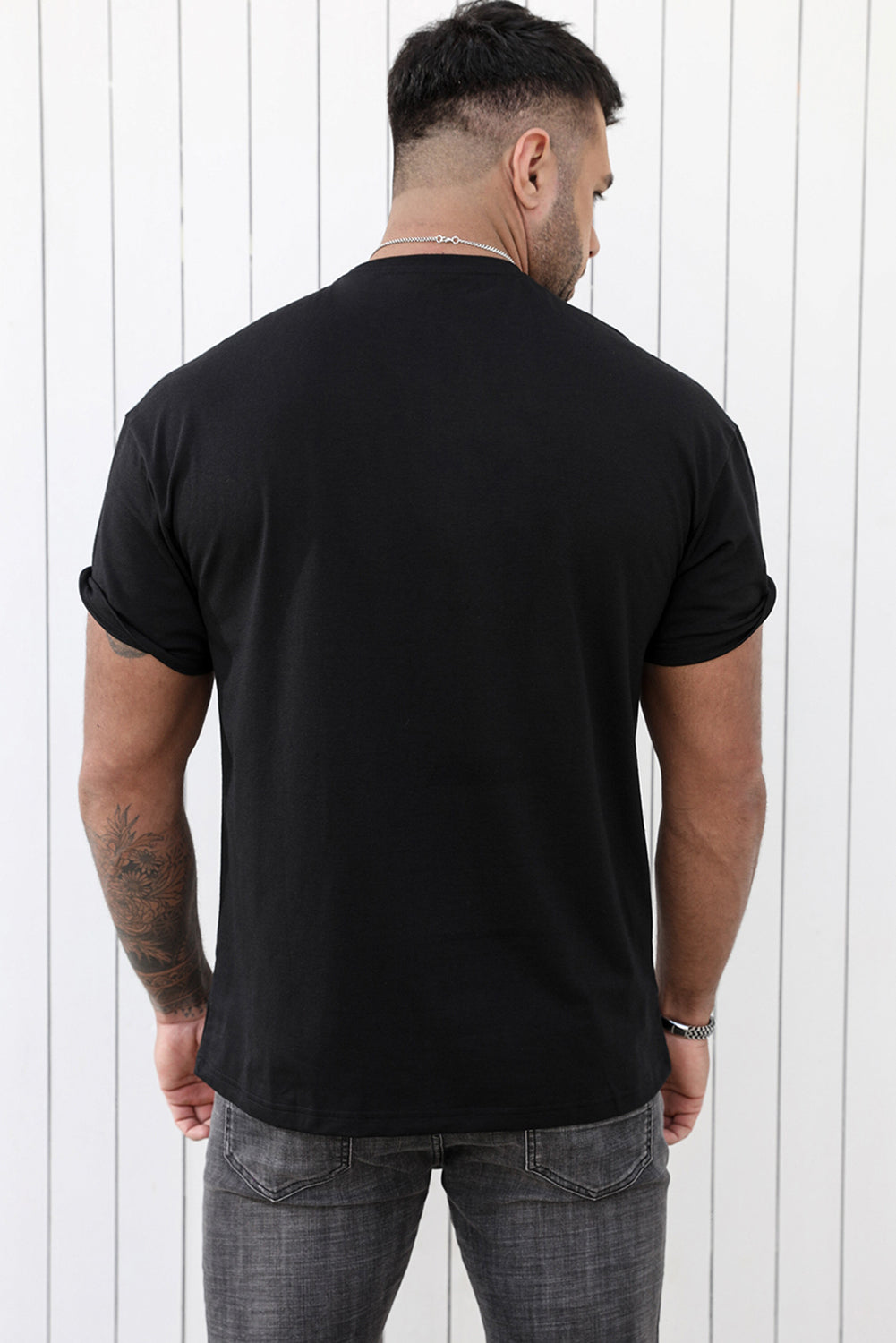 CRAYONS Letter Print O-neck Short Sleeve Men's T Shirt