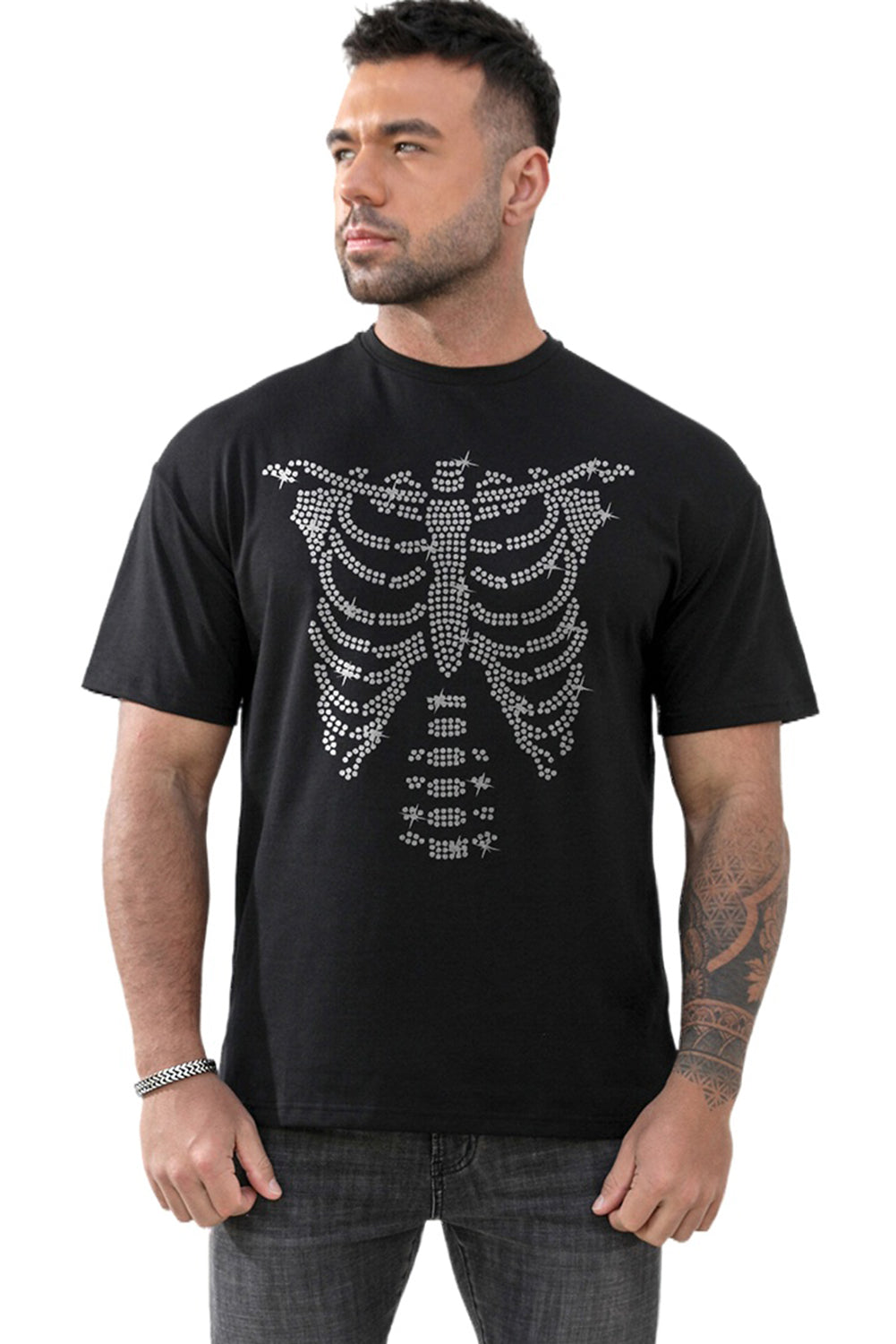 CRAYONS Letter Print O-neck Short Sleeve Men's T Shirt