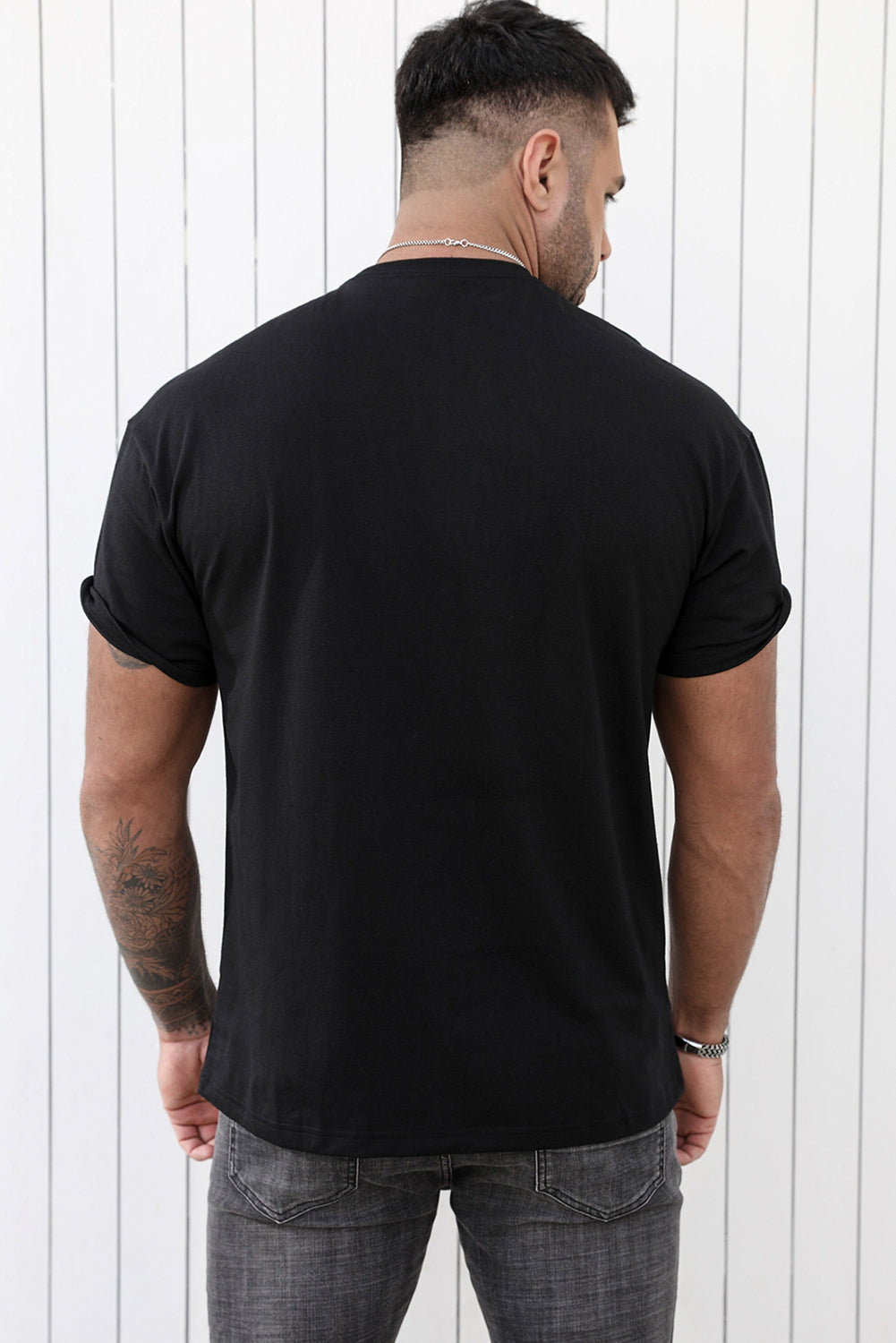 CRAYONS Letter Print O-neck Short Sleeve Men's T Shirt
