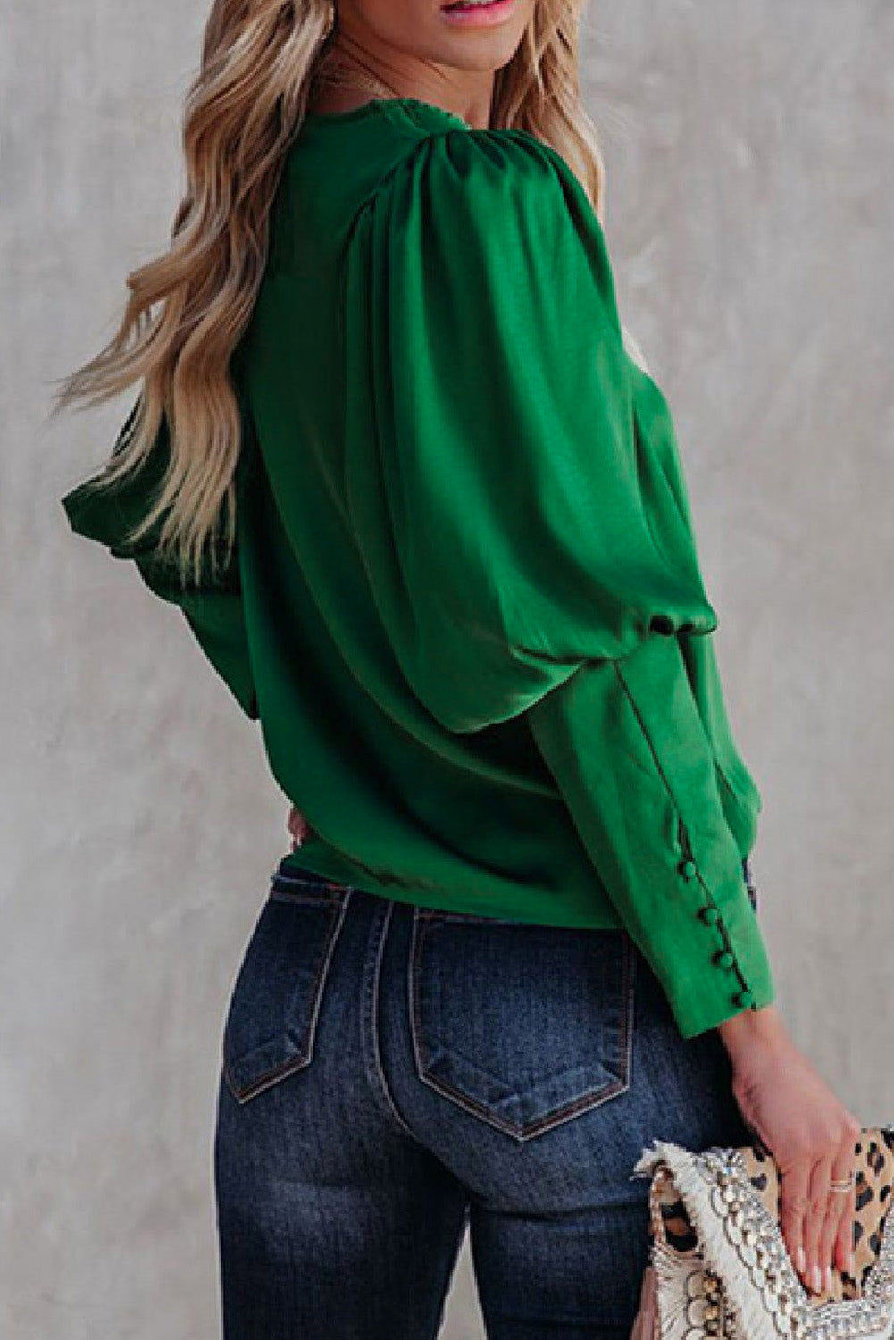 Satin Cuffed Sleeve Shirt