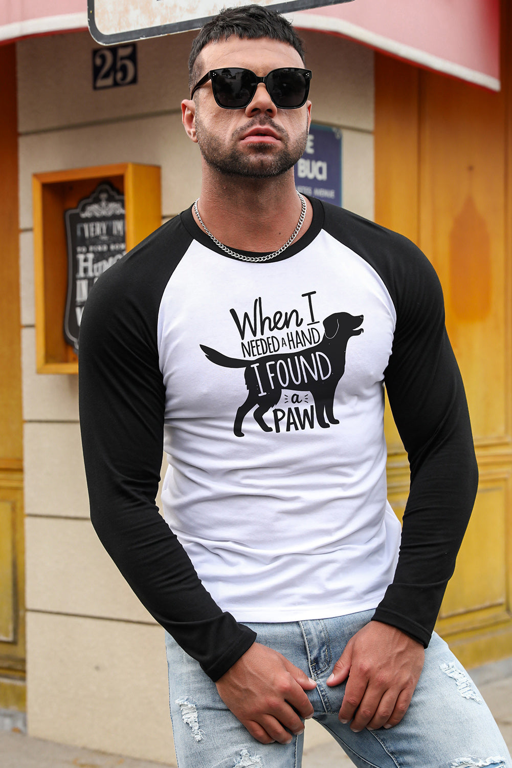 WITHOUT A STOP Horse Print Color Block Men's Top