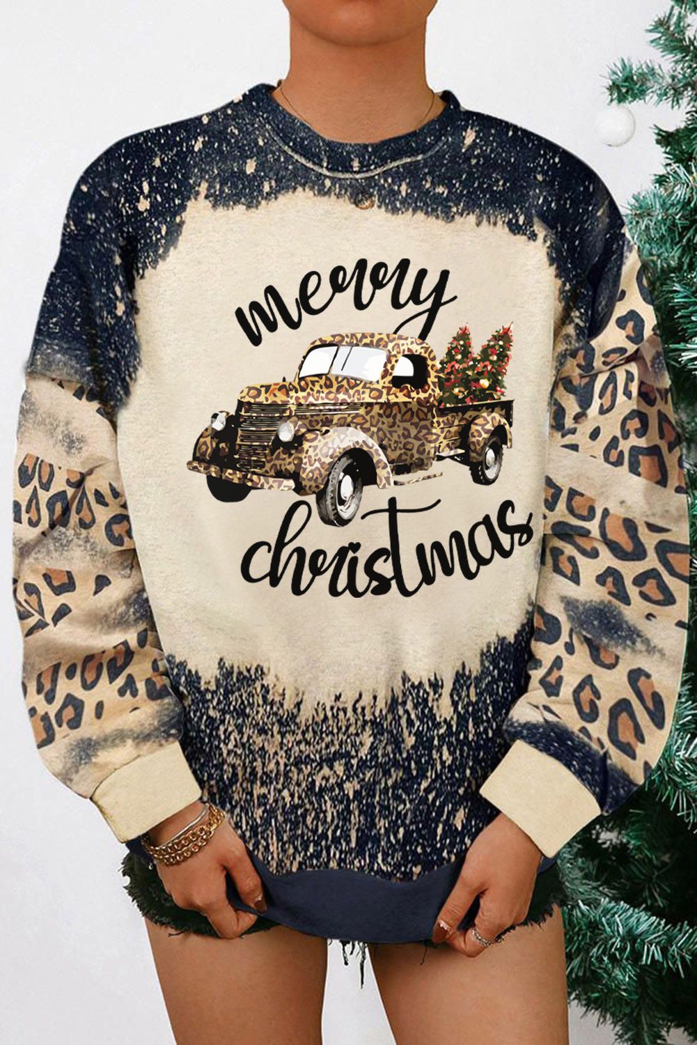 GAME DAY Leopard Rugby Print Graphic Sweatshirt