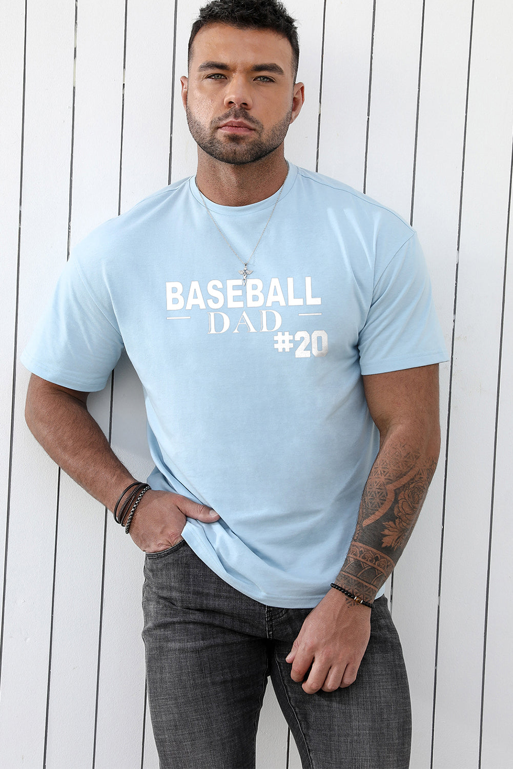 CRAYONS Letter Print O-neck Short Sleeve Men's T Shirt