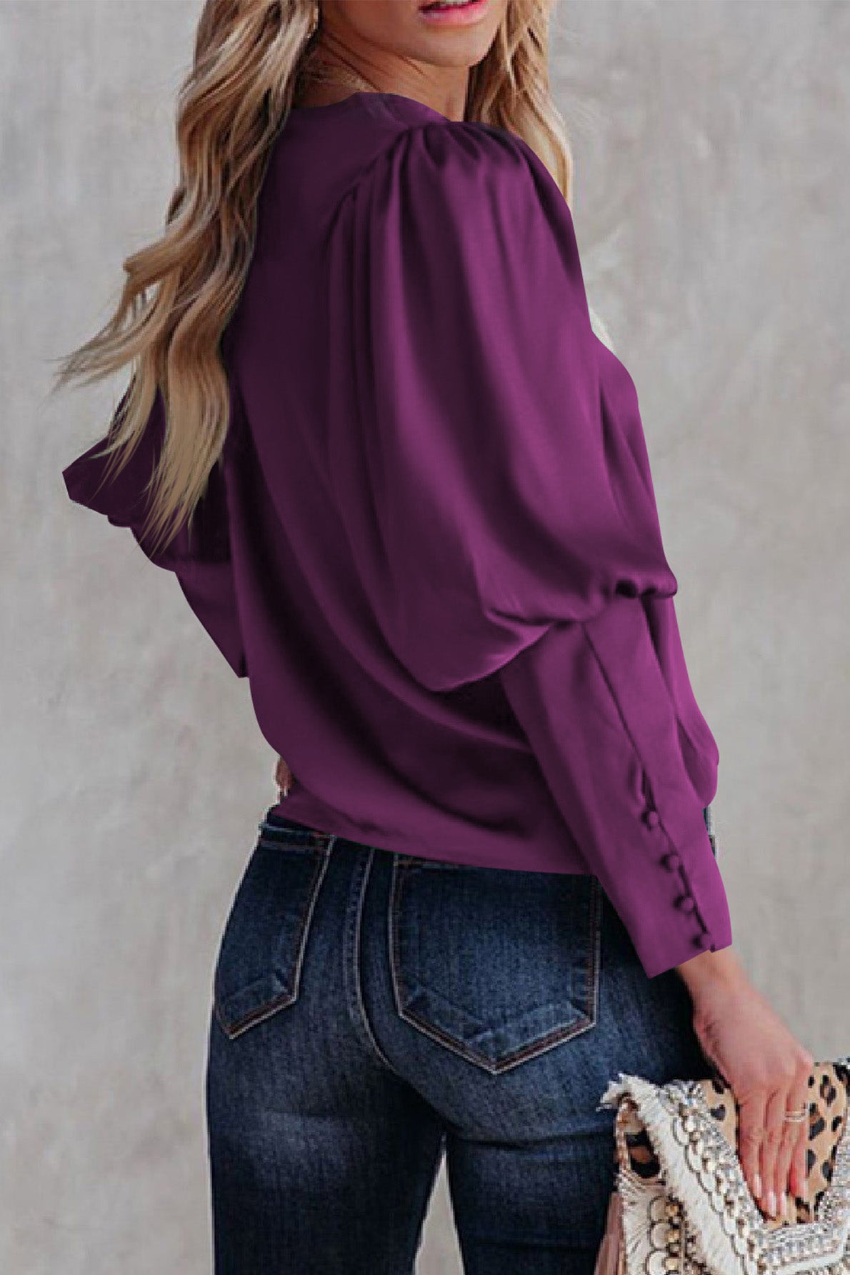 Satin Cuffed Sleeve Shirt