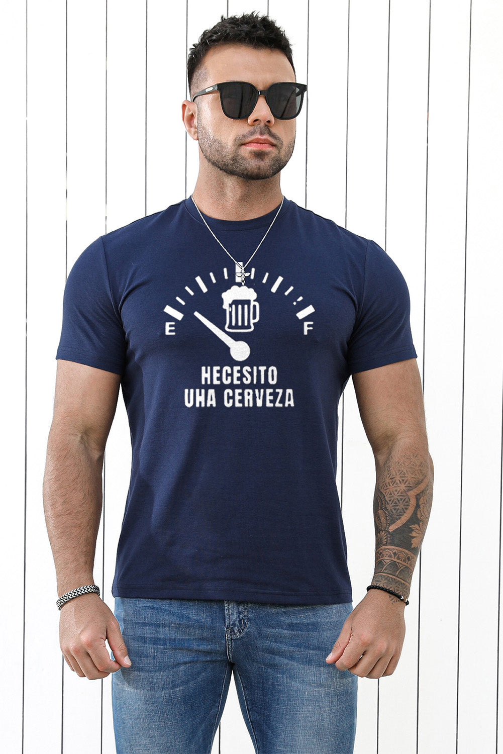 Crew Neck Slogan Letter Print Men's Graphic Tee