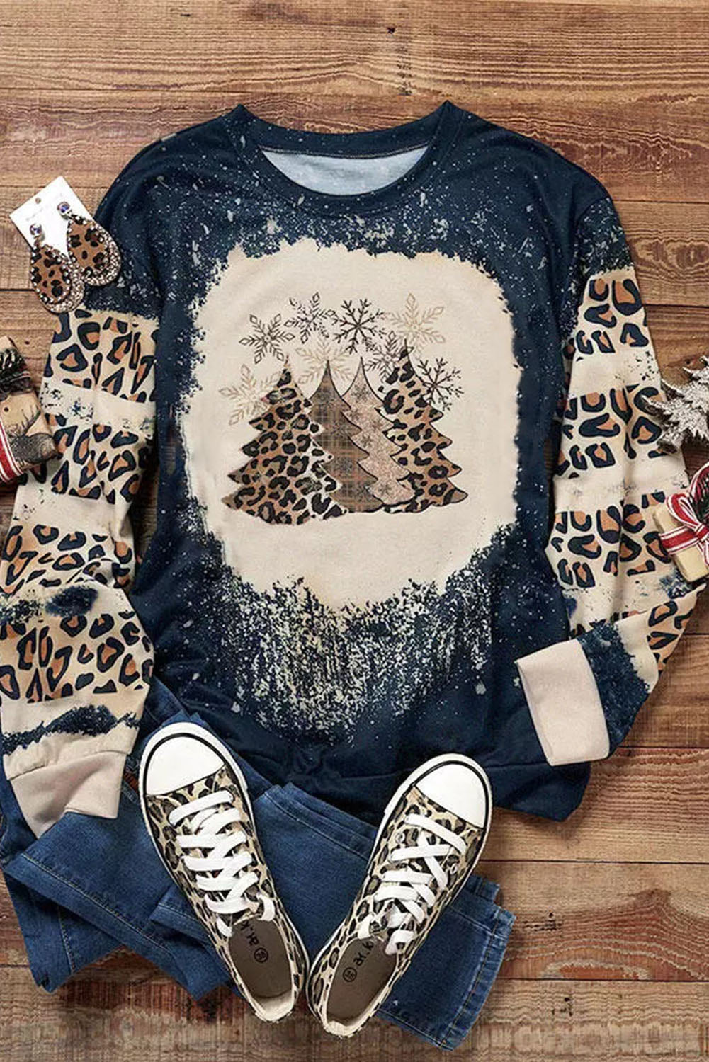 GAME DAY Leopard Rugby Print Graphic Sweatshirt