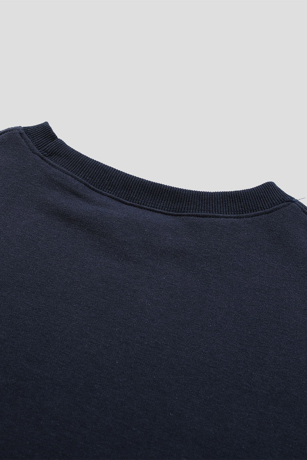 Dark Blue Oversized Solid Drop Shoulder Sweatshirt