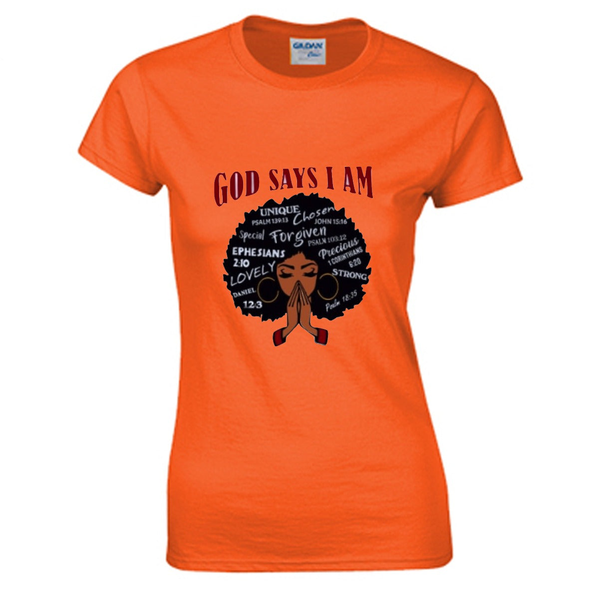 God Says I AM Women's O-neck T-shirt | Gildan 180GSM Cotton (DTG)