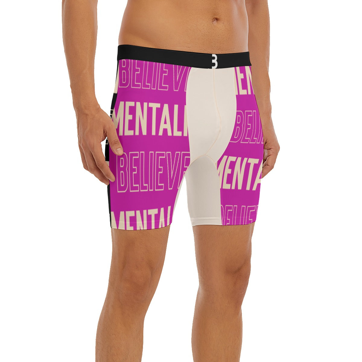 BELIEVER MENTALITY Men's Long Boxer Briefs