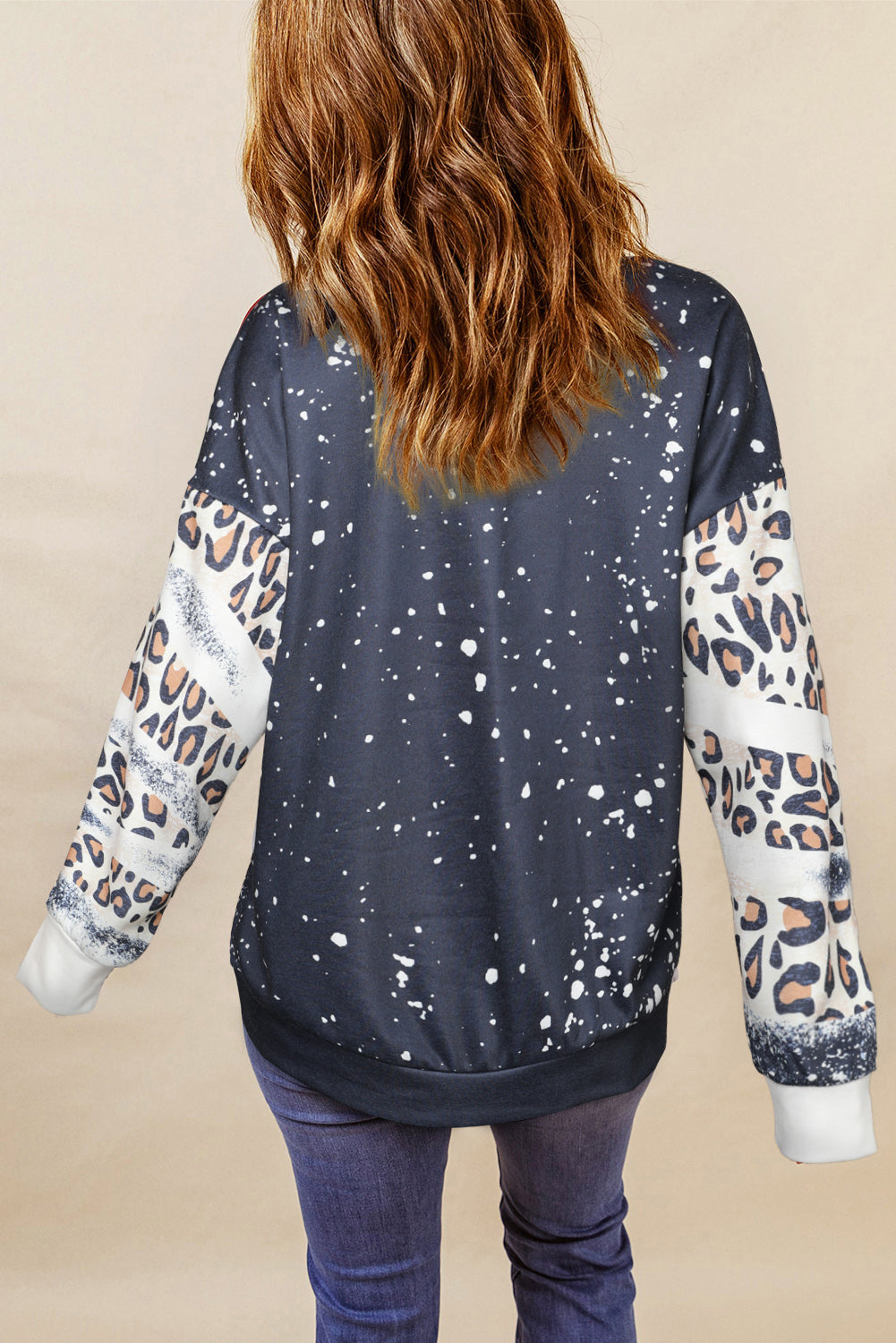 GAME DAY Leopard Rugby Print Graphic Sweatshirt