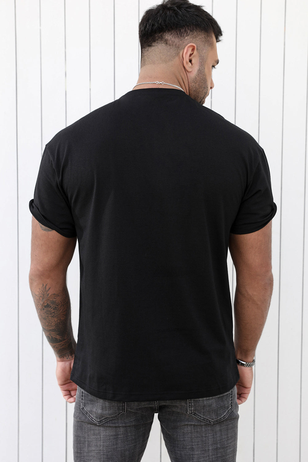 CRAYONS Letter Print O-neck Short Sleeve Men's T Shirt