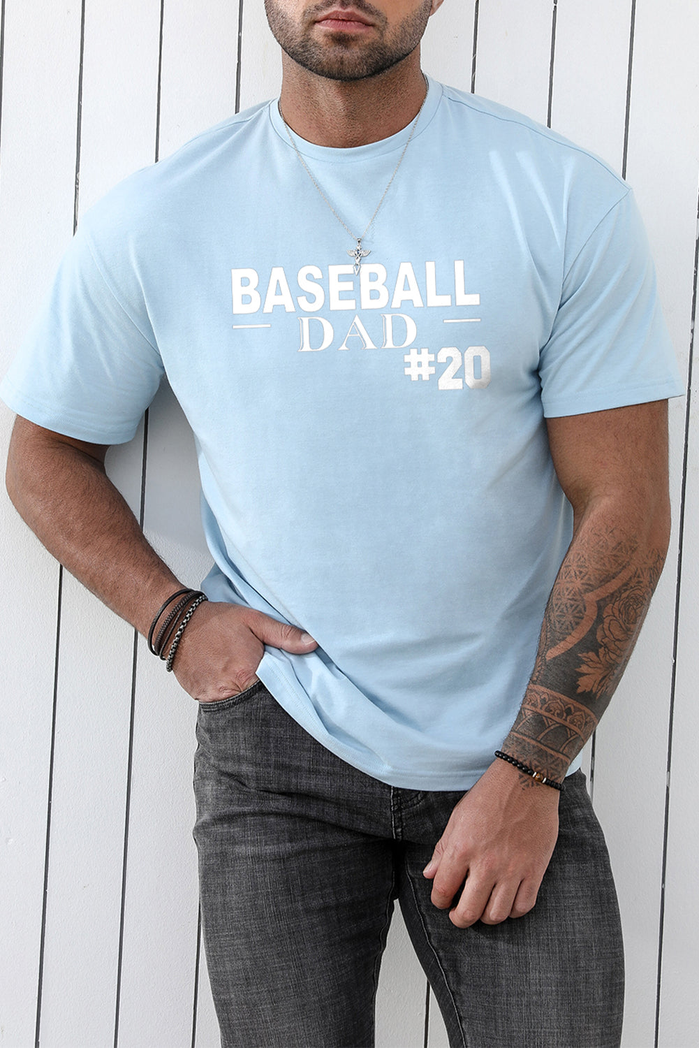 CRAYONS Letter Print O-neck Short Sleeve Men's T Shirt