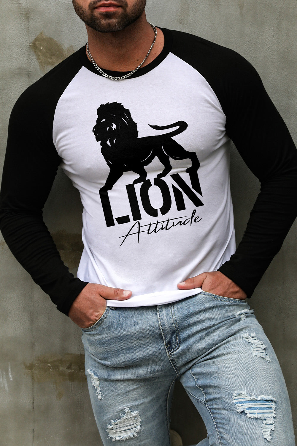 WITHOUT A STOP Horse Print Color Block Men's Top