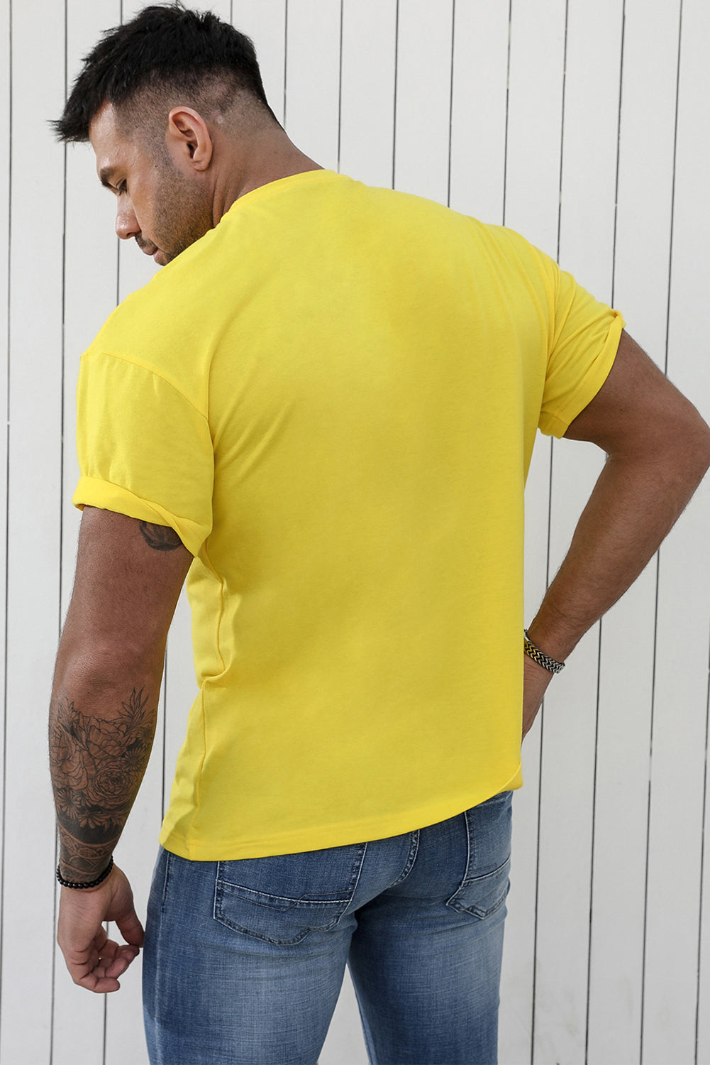 CRAYONS Letter Print O-neck Short Sleeve Men's T Shirt