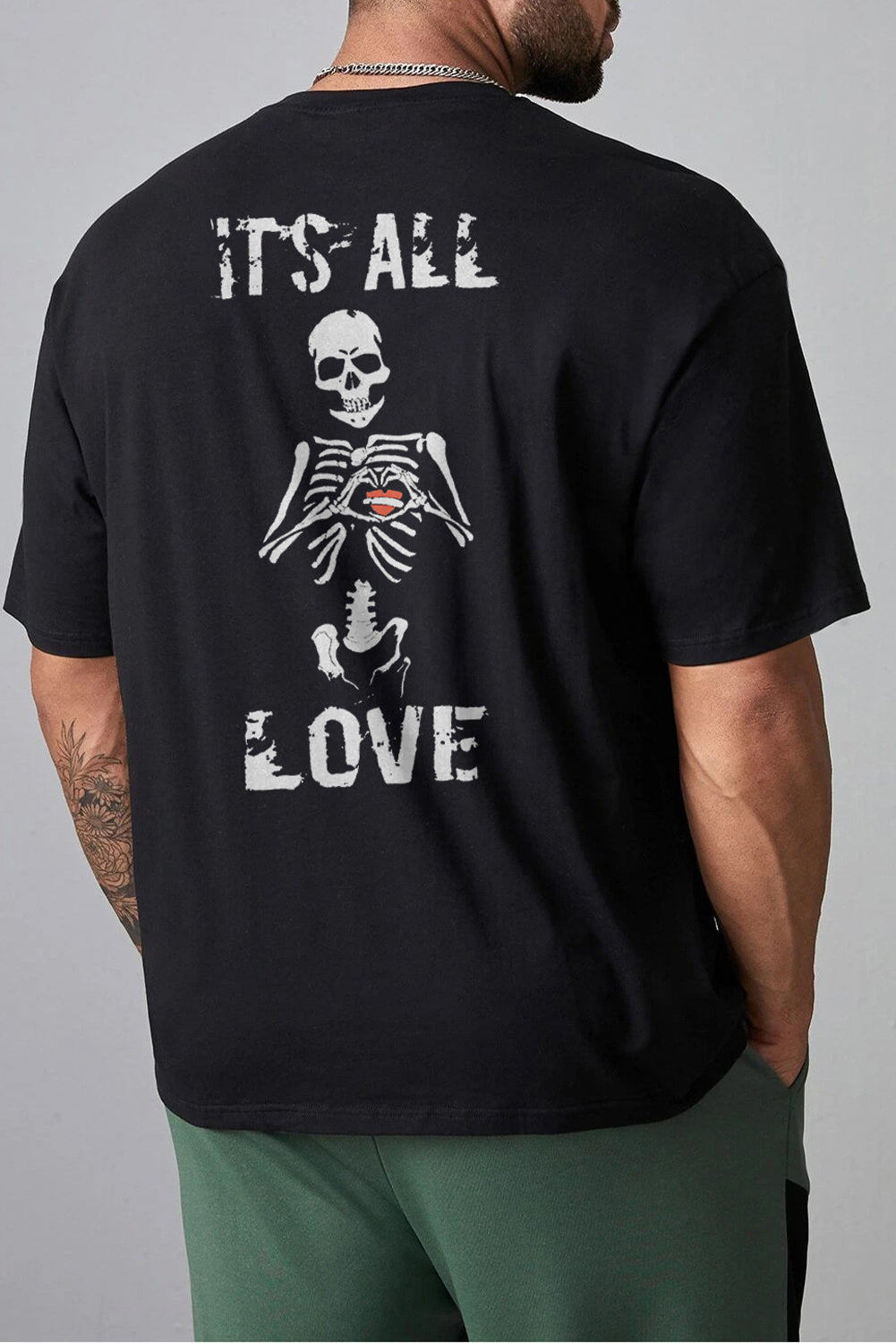 Robotic Bear Print Loose Drop Shoulder Men's T-shirt