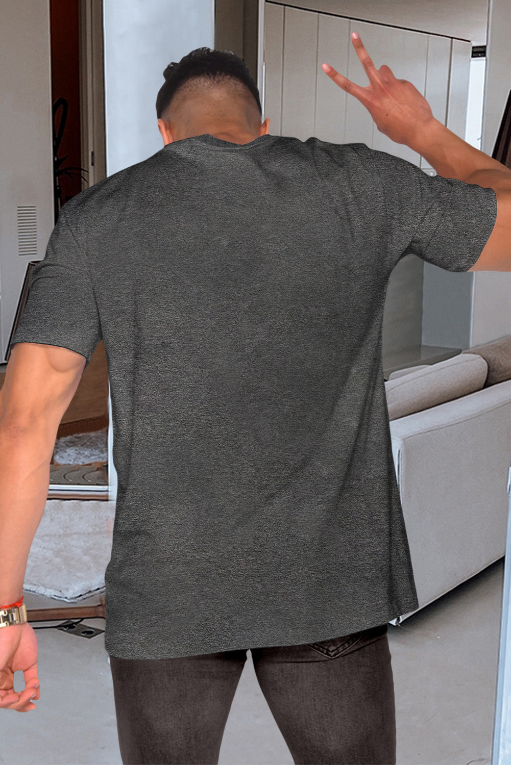 Men's Playing Cards Print Short Sleeve Graphic T-shirt