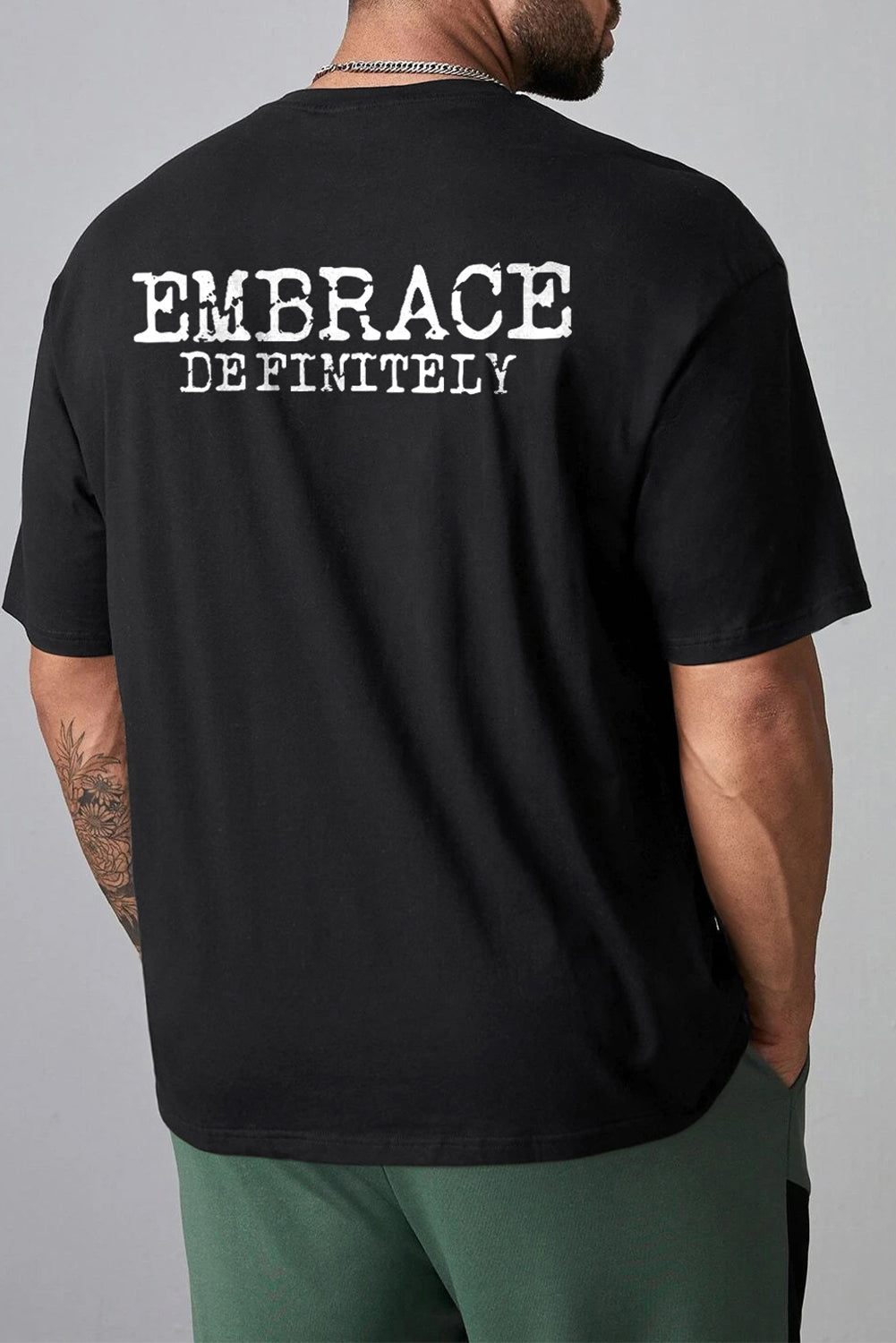 DO IT Letter Print O Neck Men's Oversized Tee