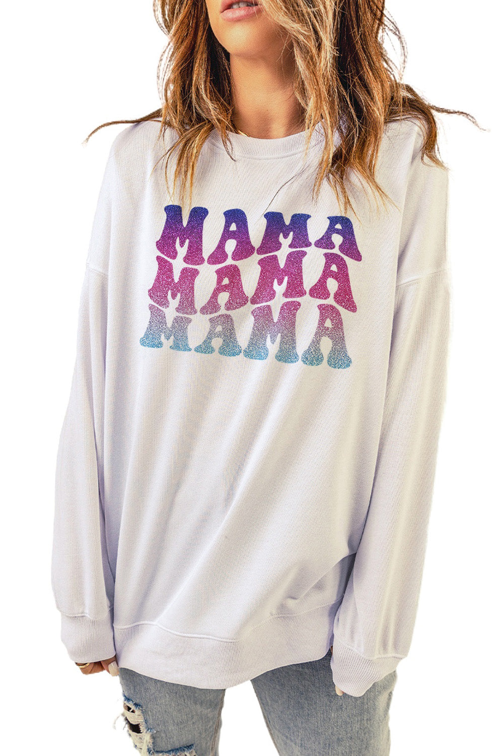 Dark Blue Oversized Solid Drop Shoulder Sweatshirt