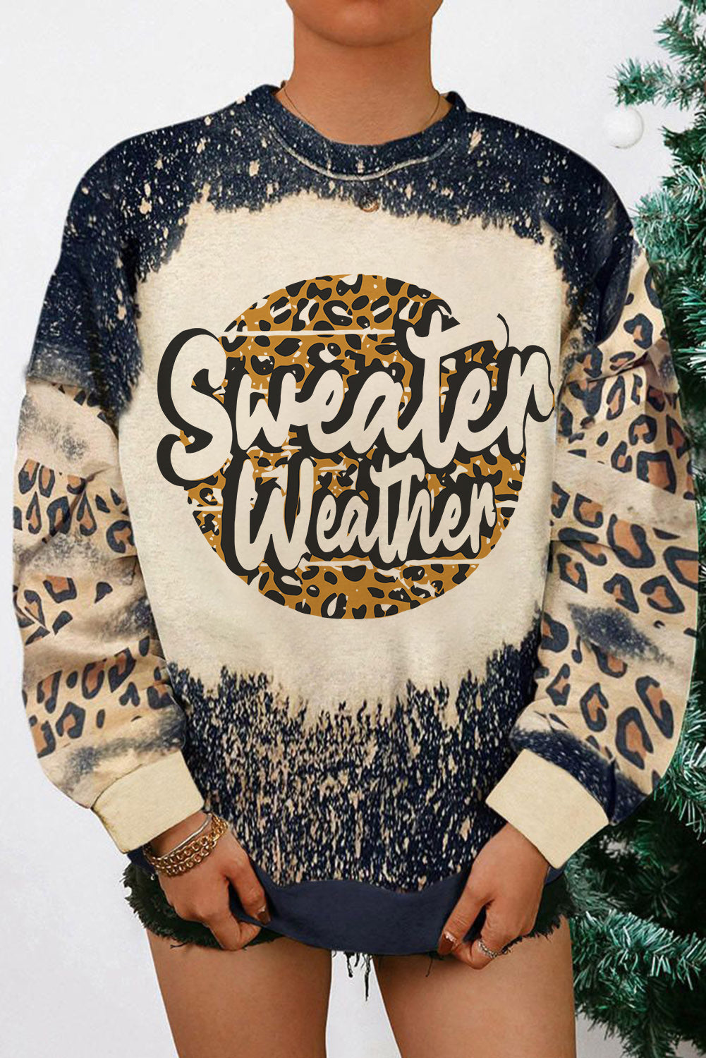 GAME DAY Leopard Rugby Print Graphic Sweatshirt