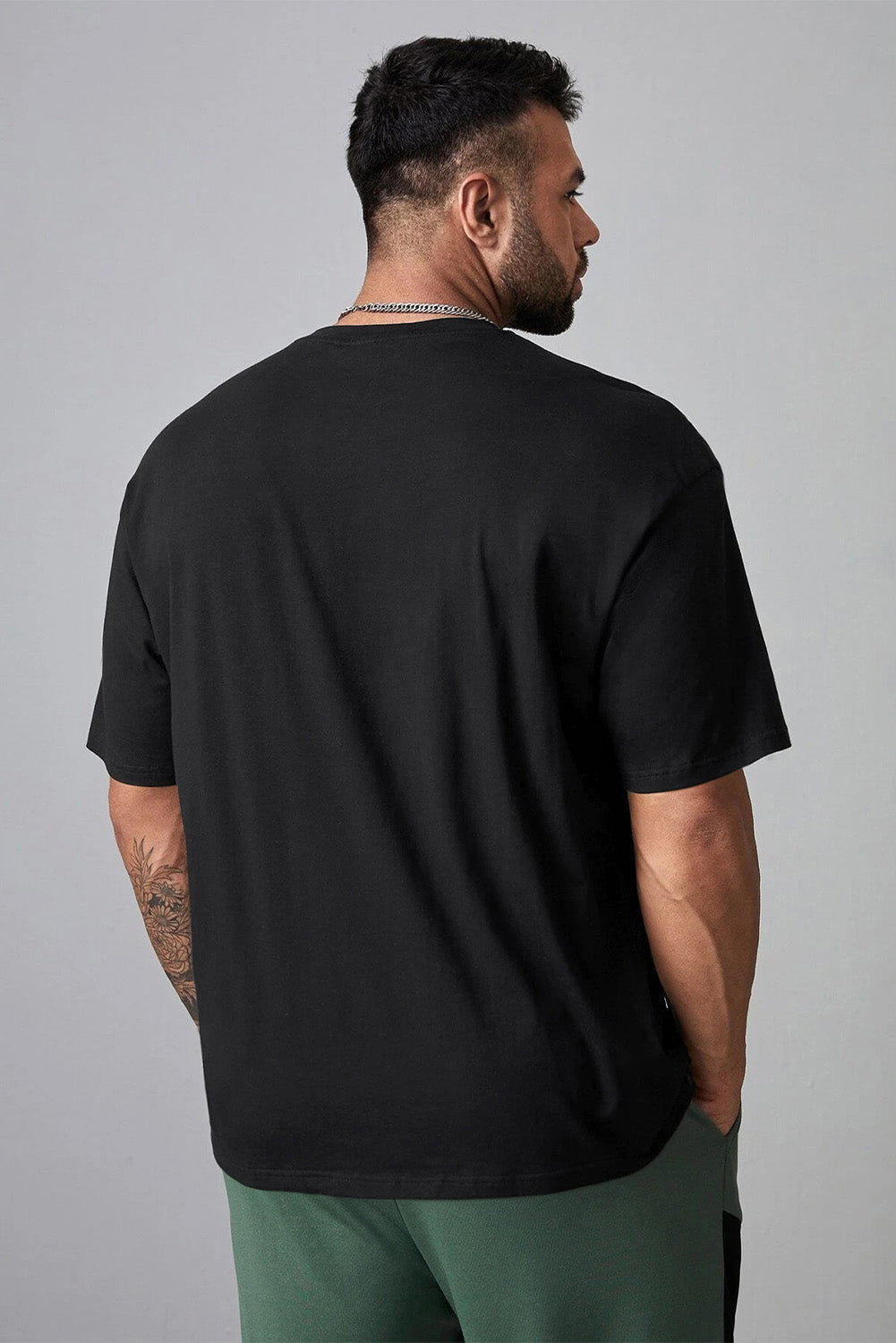DO IT Letter Print O Neck Men's Oversized Tee
