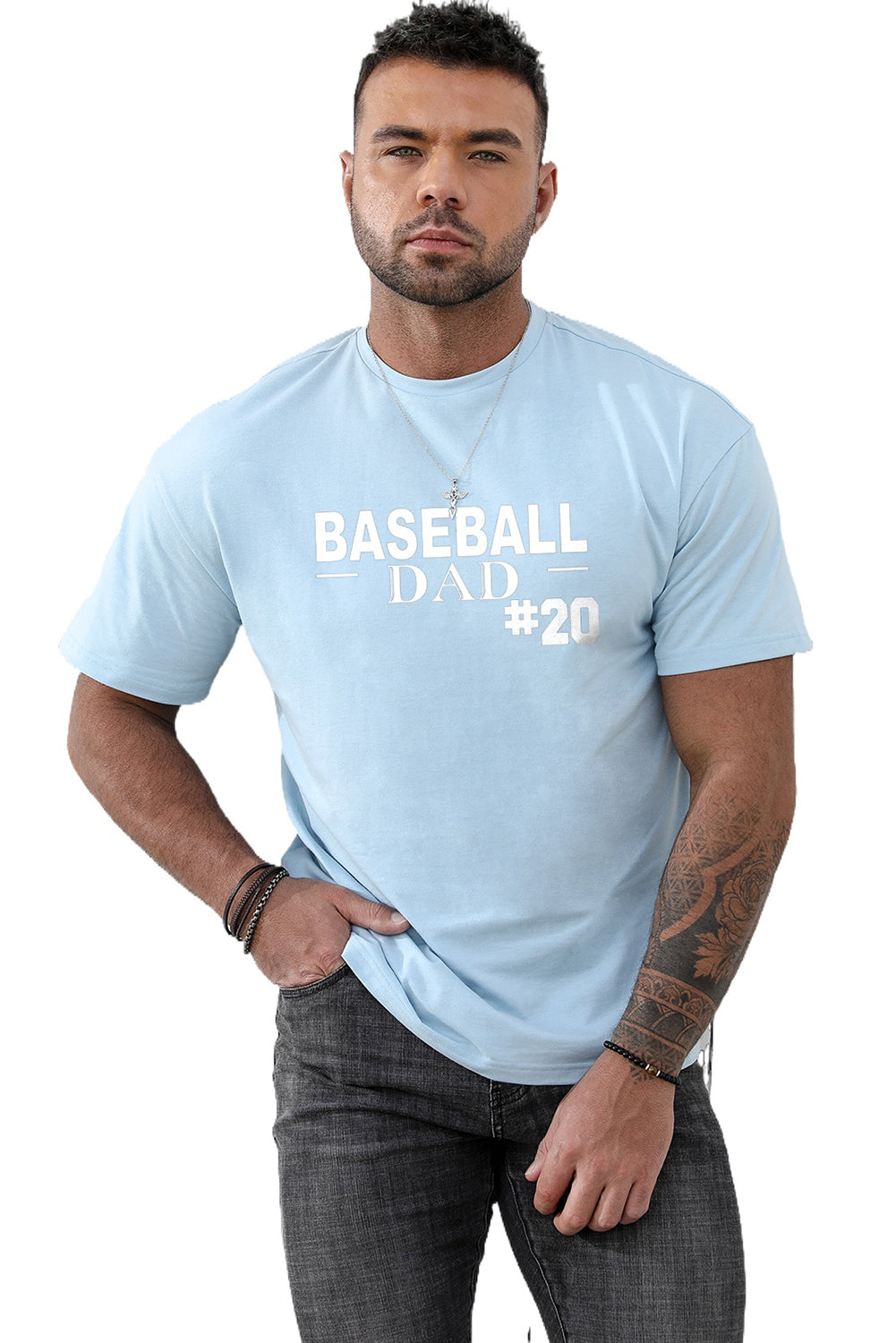 CRAYONS Letter Print O-neck Short Sleeve Men's T Shirt