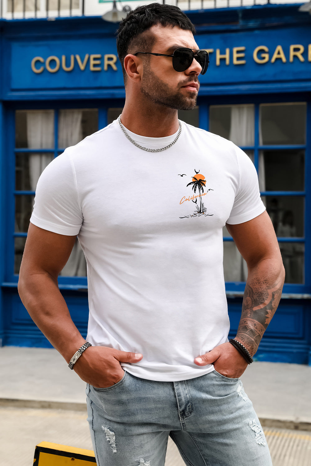 Best Friends Wine Bottle Graphic Print Short Sleeve Men's T Shirt